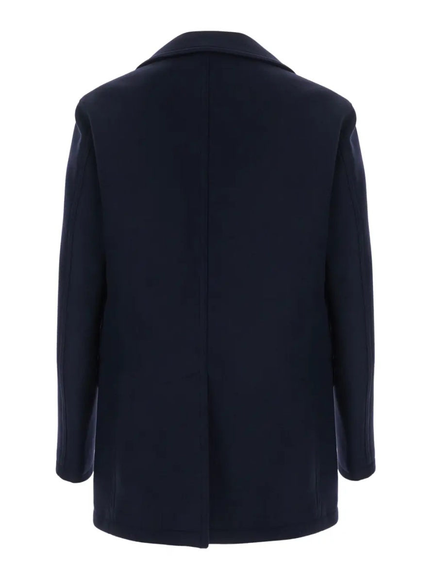 Paltoane 'San Francisco' Blue Double-Breasted Coat with Notched Revers in Wool Blend for Men - Img 2