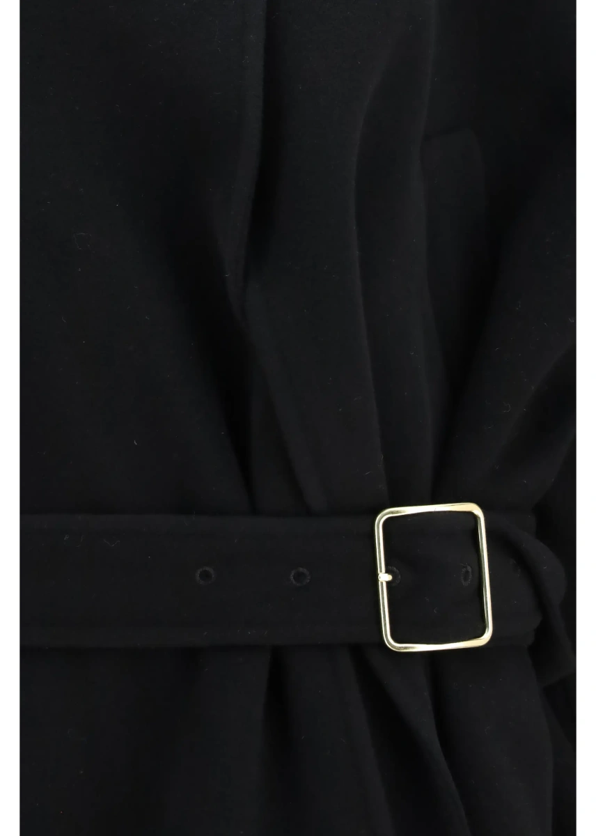 Palton Alba Midi Wool and Cashmere Coat - Img 3