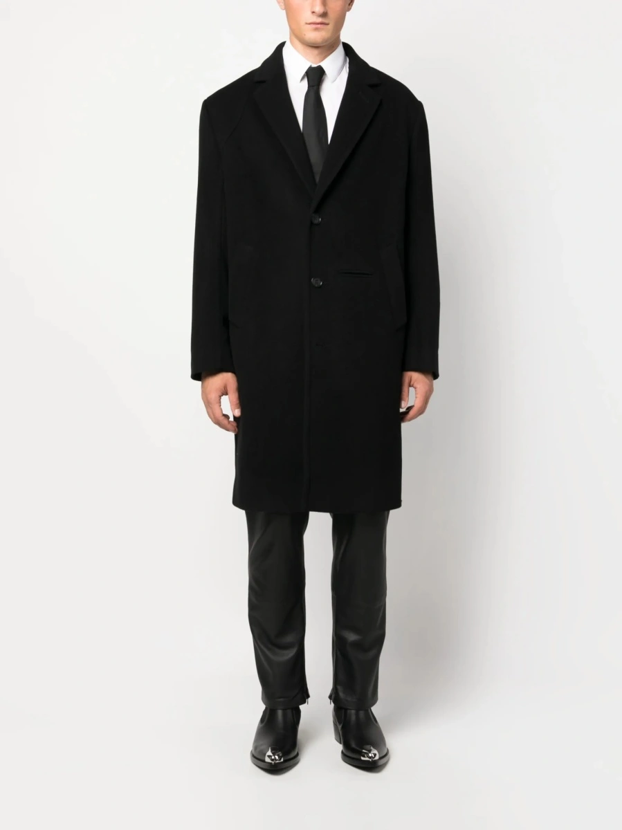 Palton Alexander McQueen negru din casmir si lana - Img 2
