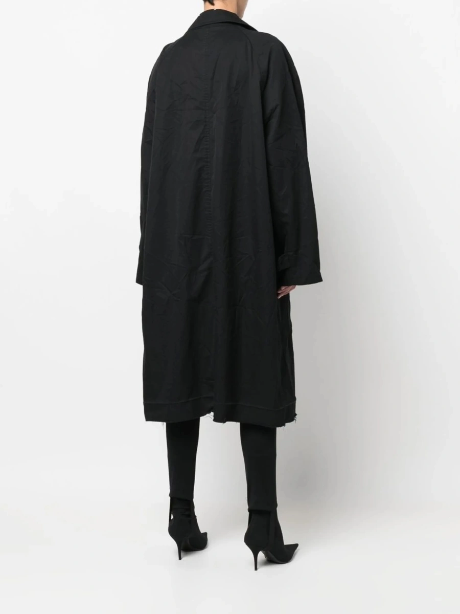 Palton Balenciaga negru din bumbac - Img 4