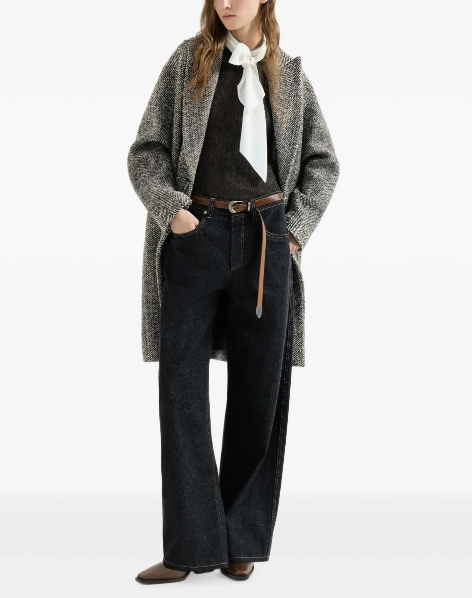 Palton Brunello Cucinelli multicolor din lana si alpaca - Img 4