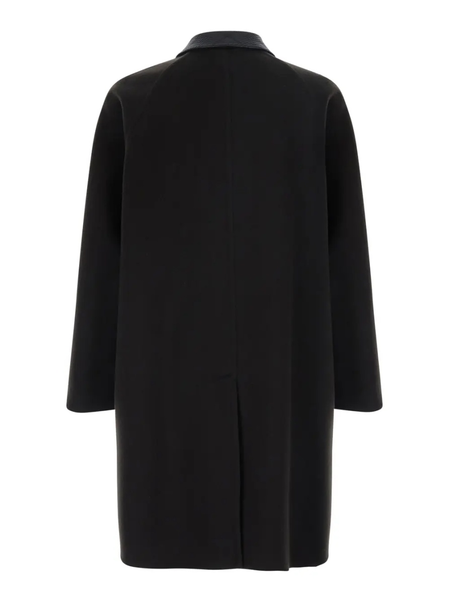 Palton Coat with Notched Revers and Front Closure in Brown - Img 2