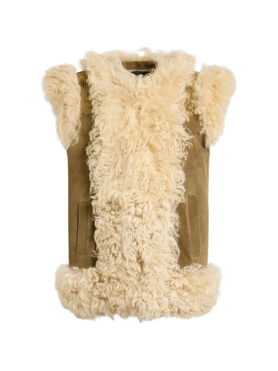 Palton ETRO bej din shearling - Img 7