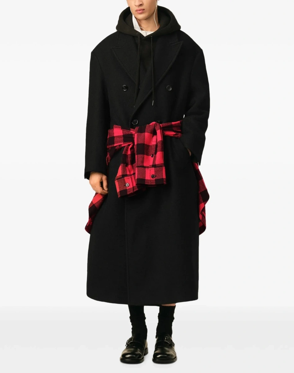 Palton Long double breasted wool Coat - Img 4
