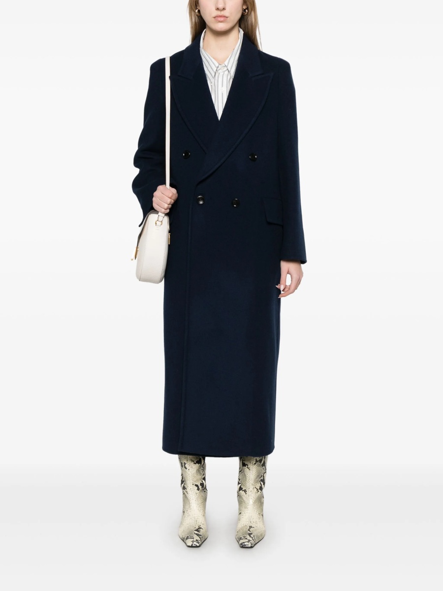 Palton Max Mara albastru din casmir si lana - Img 2