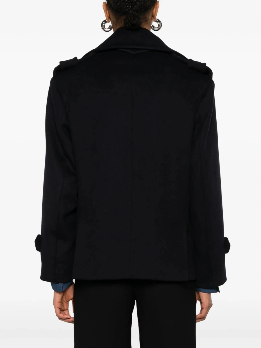 Palton Max Mara albastru din lana si casmir - Img 4