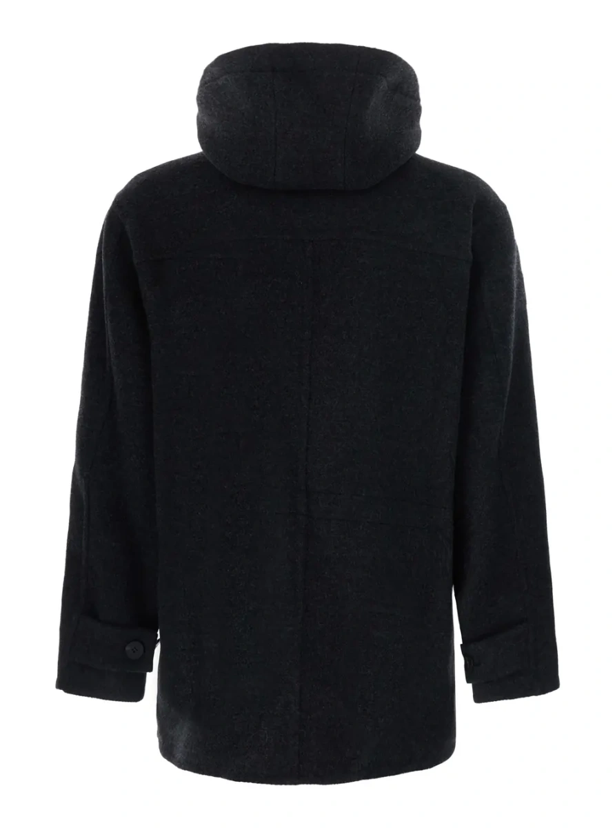 Palton Men's Coat with collar, long sleeves and pockets Grey Man - Img 2