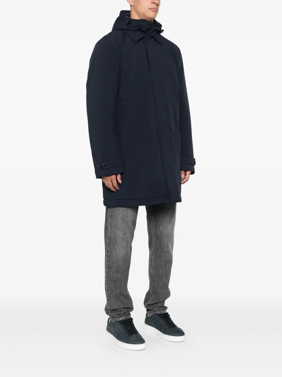 Palton Woolrich albastru din poliamida si spandex/elastan - Img 3