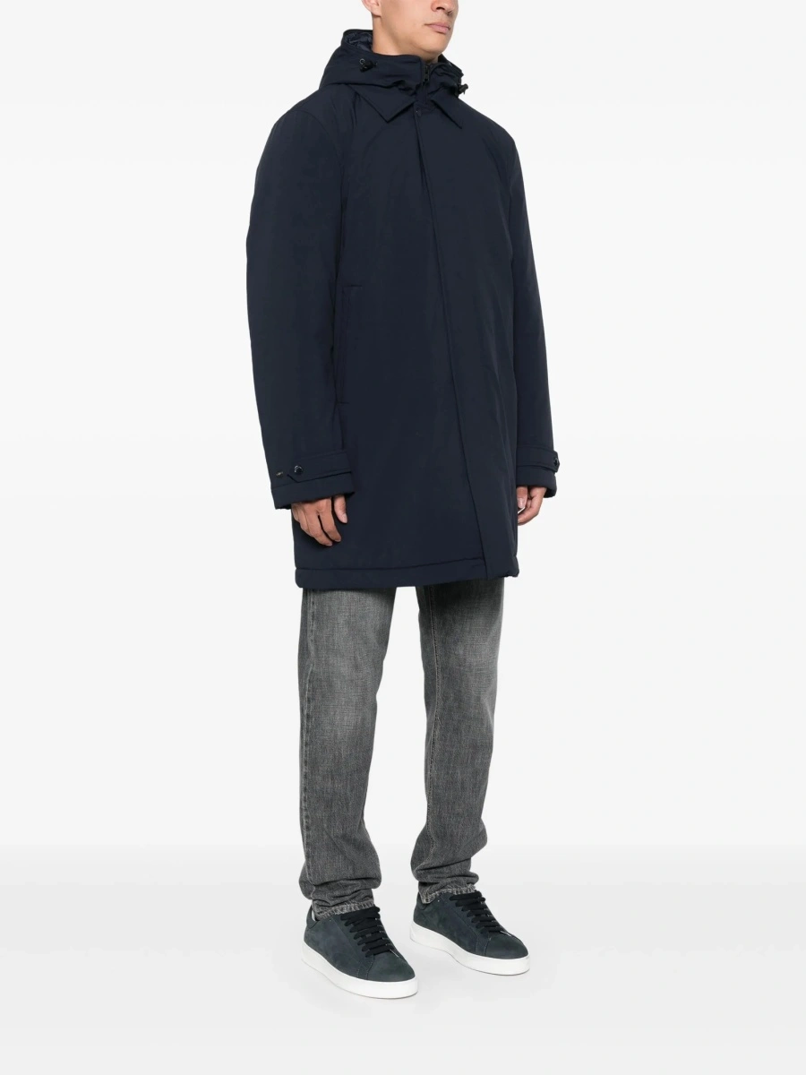 Palton Woolrich albastru din poliamida si spandex/elastan - Img 3