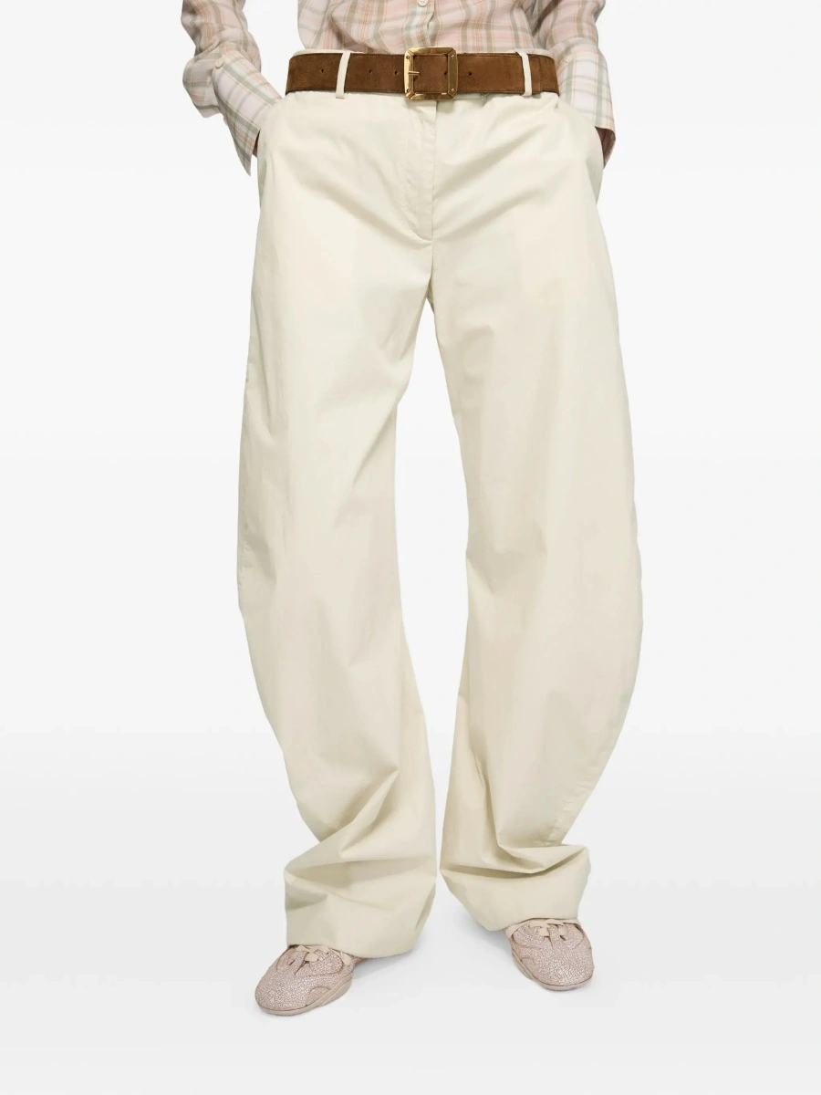 Pantaloni Acne Studios bej din bumbac - Img 6
