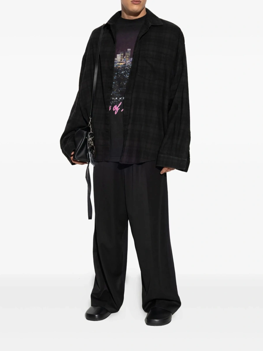 Pantaloni Black Pants with Elastic Waist in Wool Man - Img 4