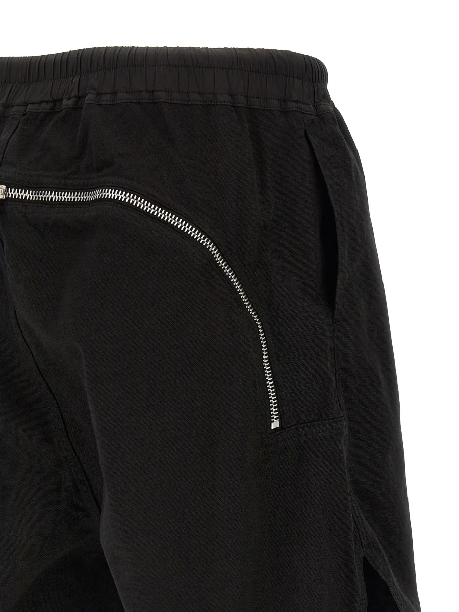 Pantaloni Black Shorts with elasticated drawstring waist and zip at the back in cotton for men - Img 6