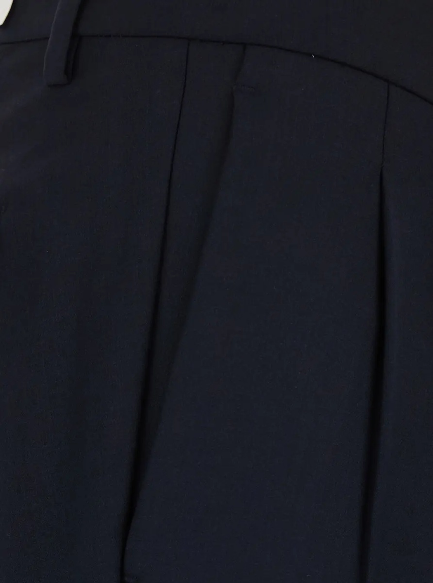 Pantaloni Blue Pants with Cuff Hem and Double Pleat on the Front in Wool Blend for Men - Img 3
