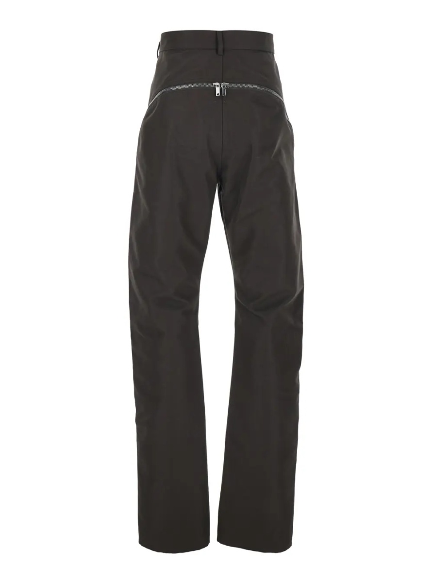 Pantaloni Bolan Banana Pants with Zip Details in Brown Stretch Cotton for Men - Img 2