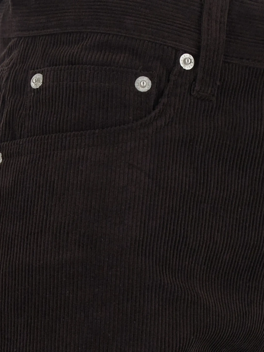 Pantaloni Brown pants with logo patch on the back and five-pocket design in corduroy for women - Img 5