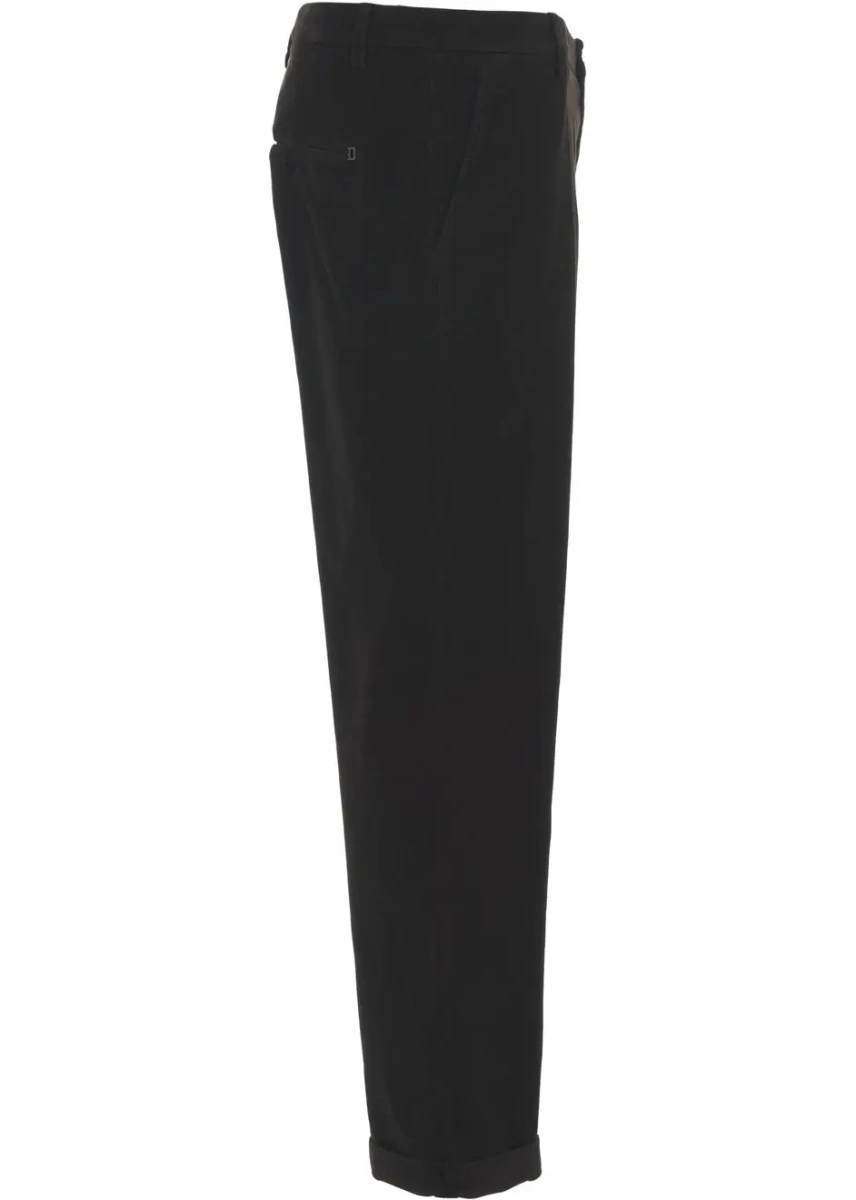 Pantaloni casual Dondup maro din bumbac - Img 3
