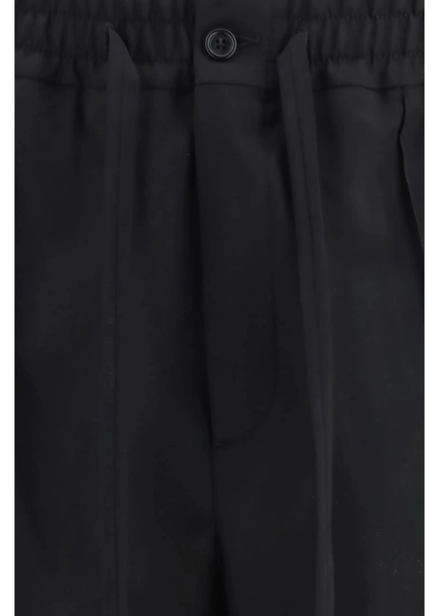Pantaloni casual Valentino Garavani 'VLogo' negri din bumbac - Img 3