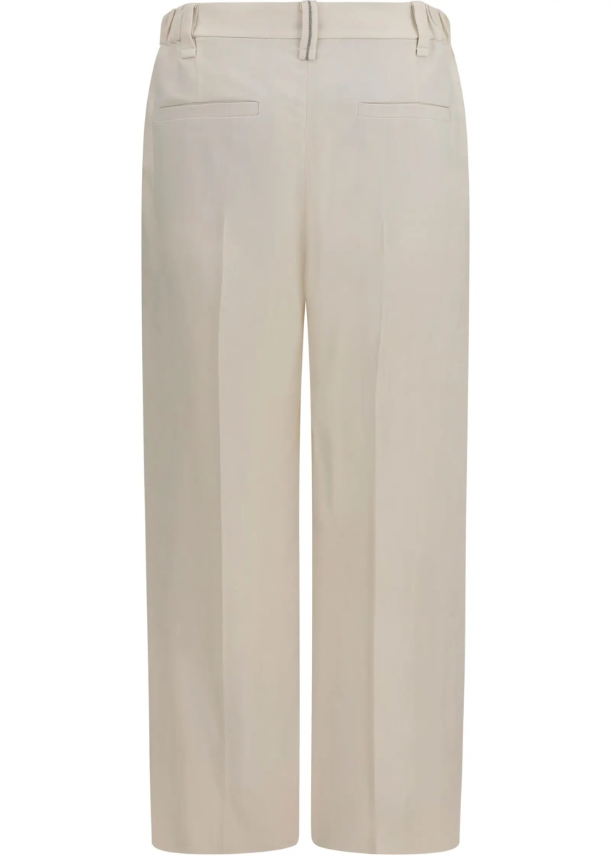 Pantaloni Cigarette Pants in fluid viscose and linen twill - Img 2
