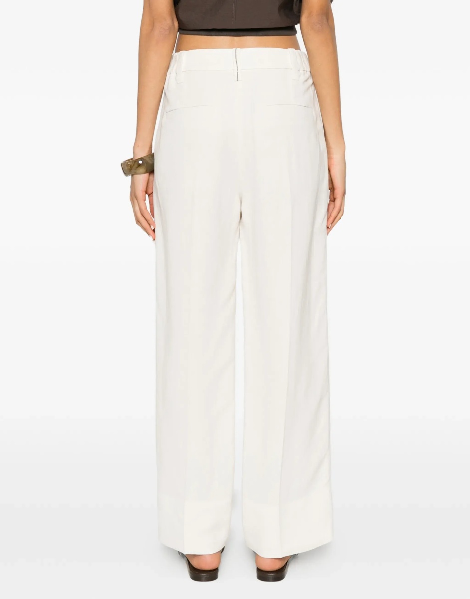 Pantaloni Cigarette Pants in fluid viscose and linen twill - Img 6