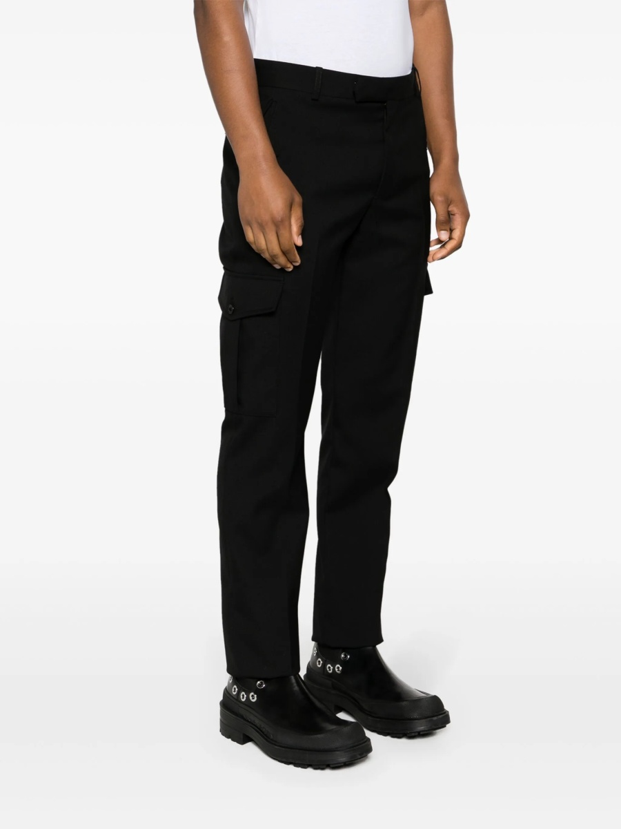 Pantaloni conici Alexander McQueen negri din lana - Img 3