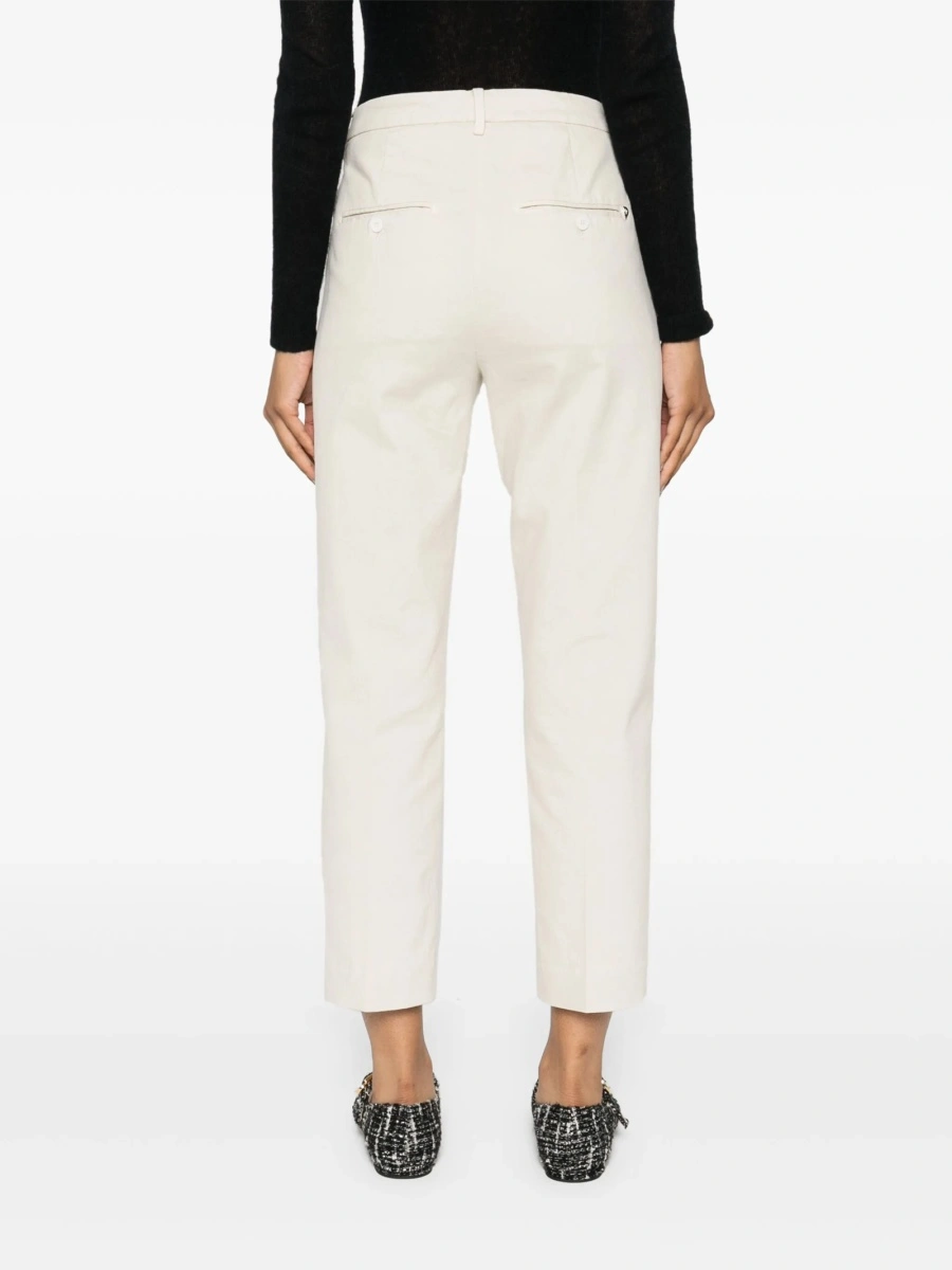 Pantaloni conici Dondup neutri din bumbac si elastan - Img 4