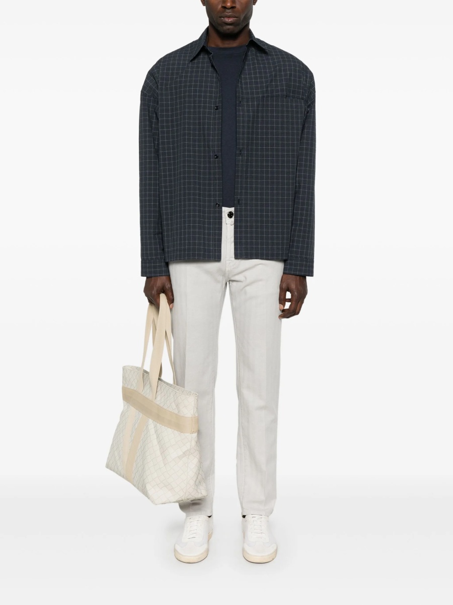 Pantaloni conici Jacob Cohen gri din elastan si bumbac - Img 2