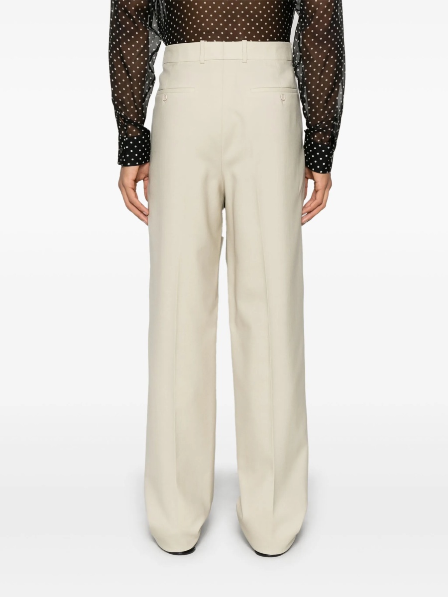 Pantaloni conici Saint Laurent neutri din lana - Img 4