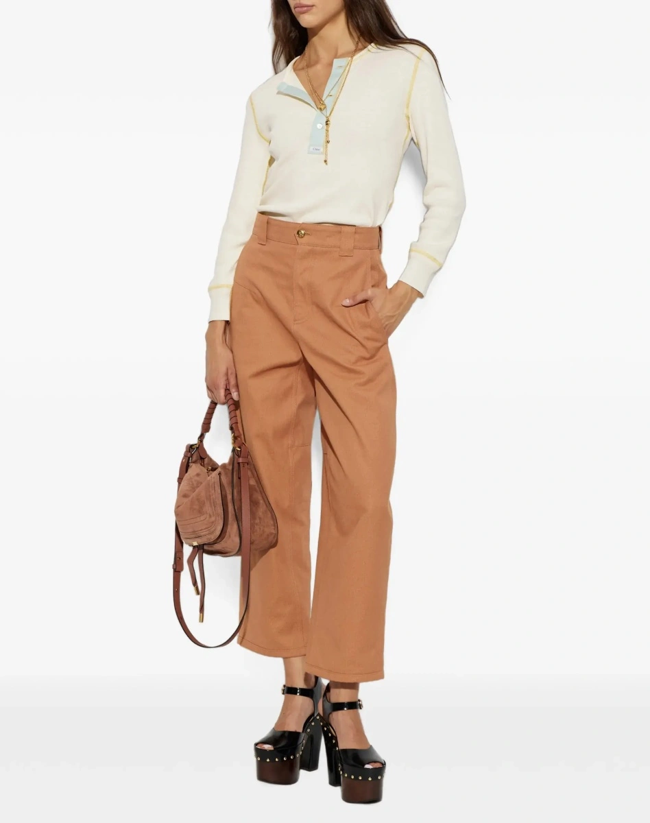 Pantaloni Cotton canvas barrel-leg Pants - Img 4