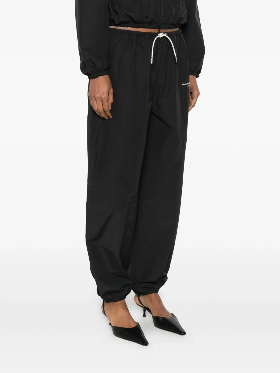 Pantaloni de trening Alexander Wang negri din poliamida si bumbac - Img 3