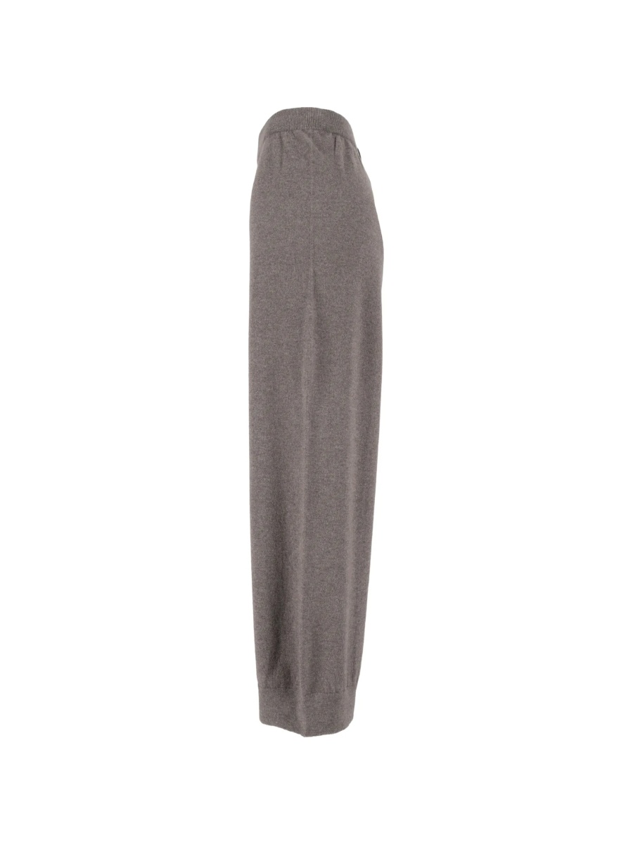 Pantaloni de trening Fabiana Filippi gri din lana si matase - Img 3