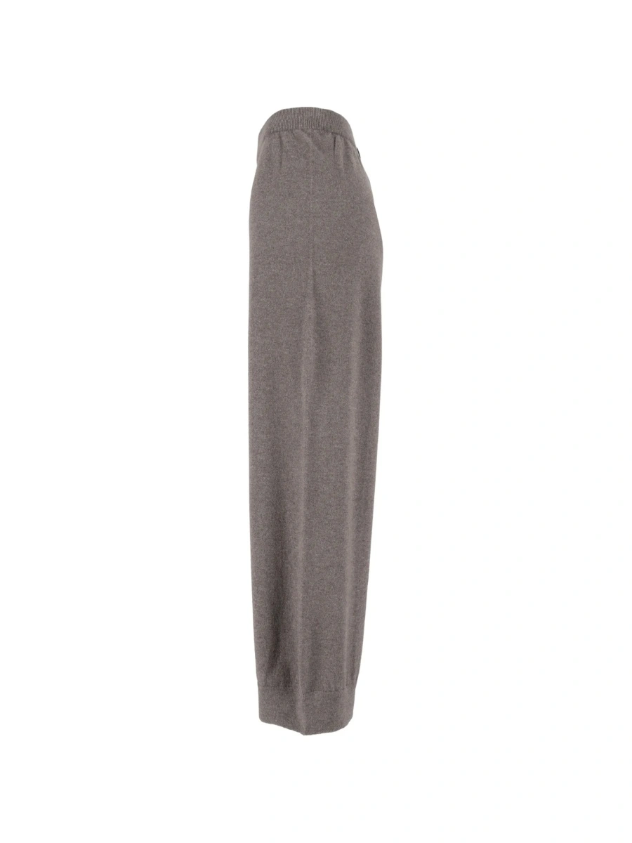 Pantaloni de trening Fabiana Filippi gri din lana si matase - Img 3