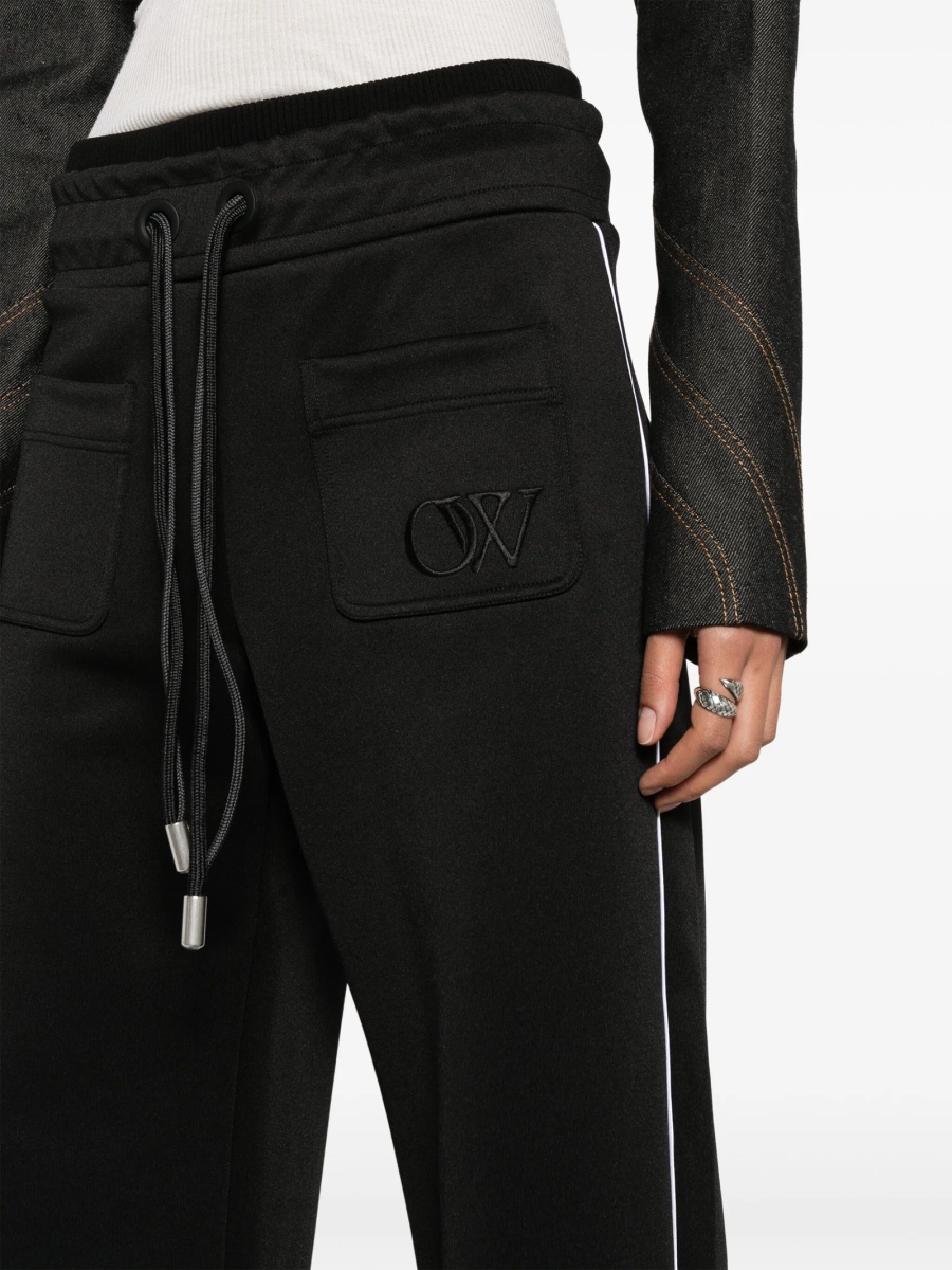 Pantaloni de trening Off-White negri din elastan si polyester - Img 5