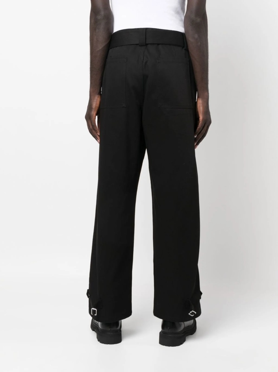 Pantaloni drepti Alexander McQueen negri din bumbac - Img 4