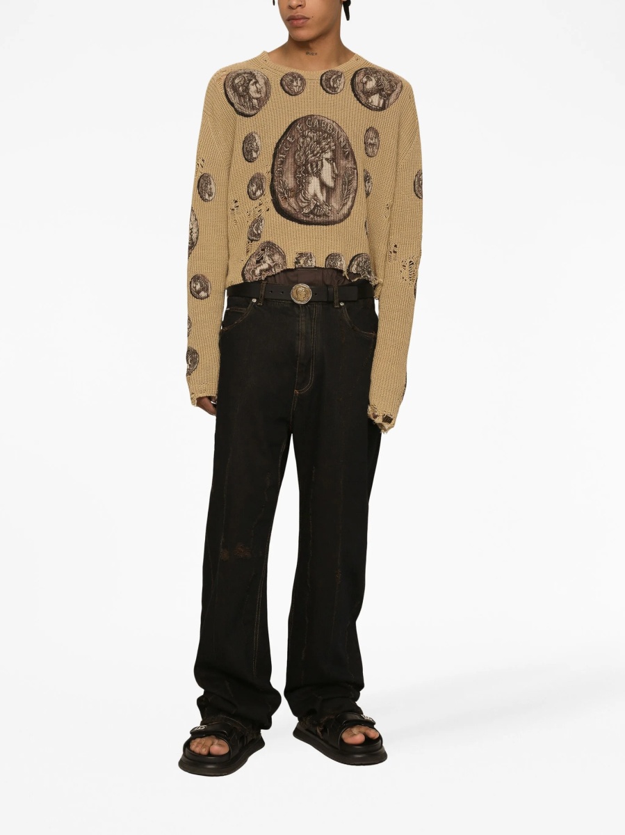 Pantaloni drepti Dolce &amp; Gabbana negri - Img 3