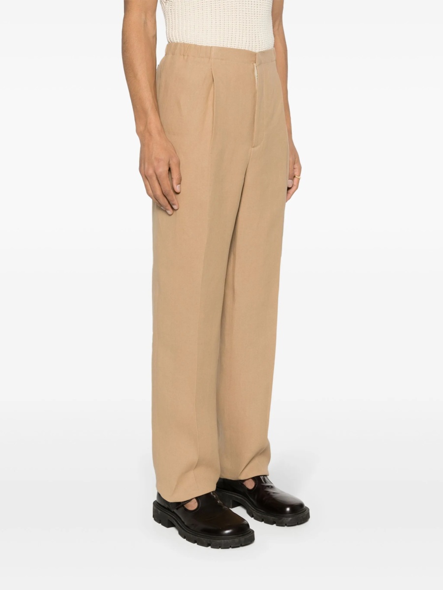 Pantaloni drepti Fendi neutri din hartie - Img 3