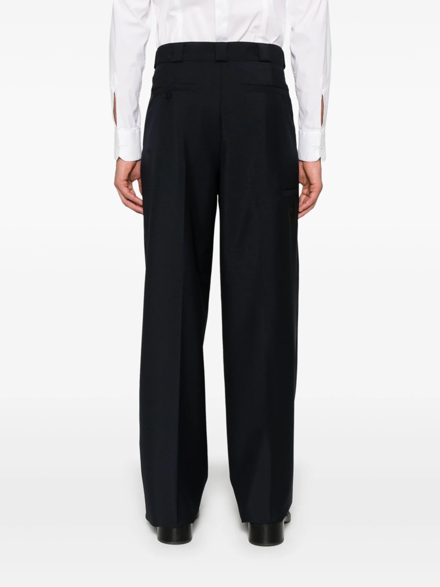 Pantaloni drepti Givenchy albastri din lana si mohair - Img 4
