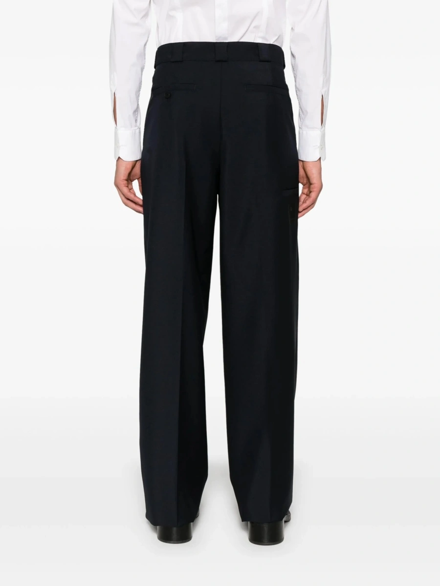 Pantaloni drepti Givenchy albastri din lana si mohair - Img 4