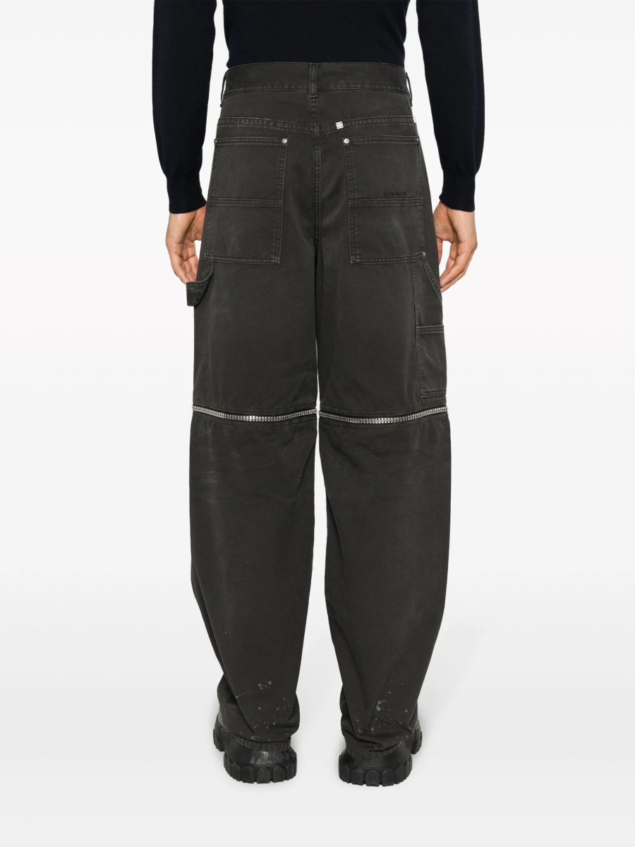 Pantaloni drepti Givenchy negri din bumbac - Img 4