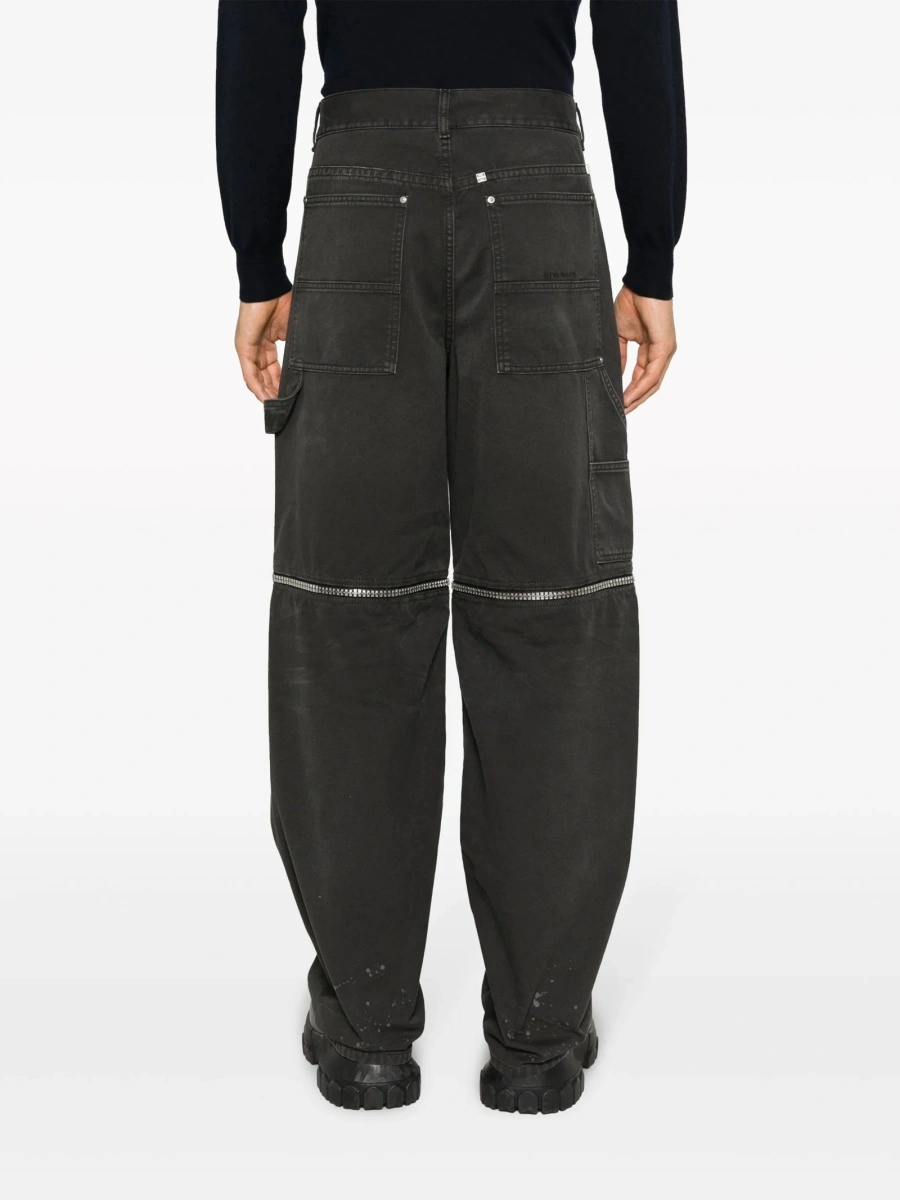 Pantaloni drepti Givenchy negri din bumbac - Img 4