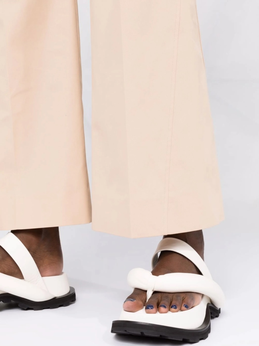 Pantaloni drepti Jil Sander neutri din bumbac - Img 3