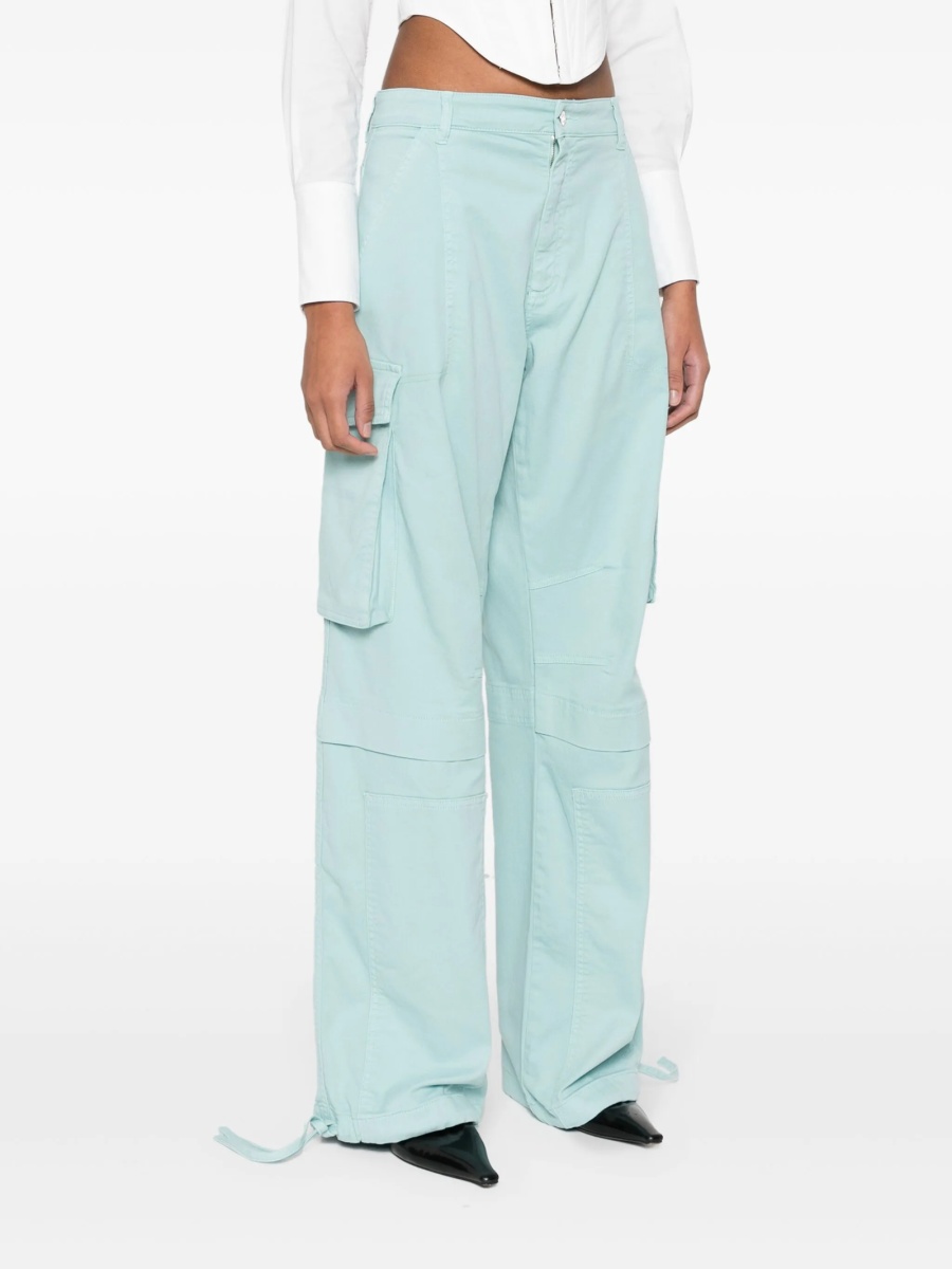 Pantaloni drepti MOSCHINO JEANS albastri din bumbac si elastan - Img 3