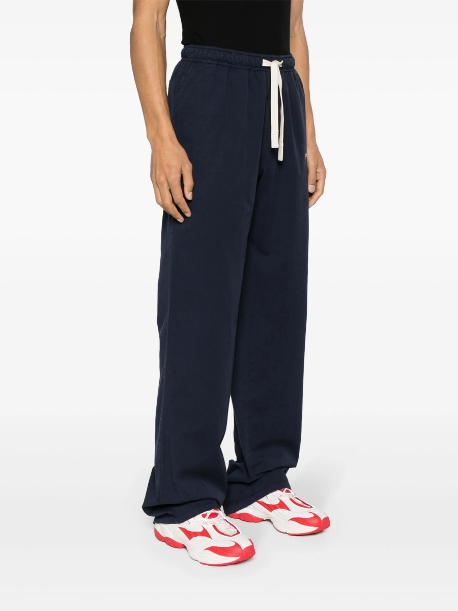 Pantaloni drepti Palm Angels albastri din polyester si bumbac - Img 3