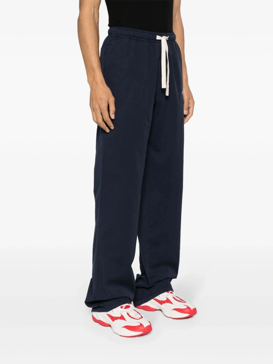 Pantaloni drepti Palm Angels albastri din polyester si bumbac - Img 3