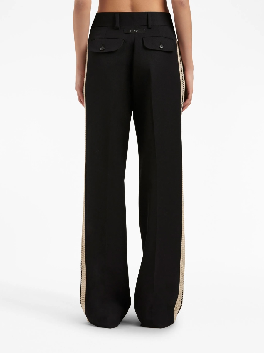 Pantaloni drepti Palm Angels negri din polyester si lana - Img 5