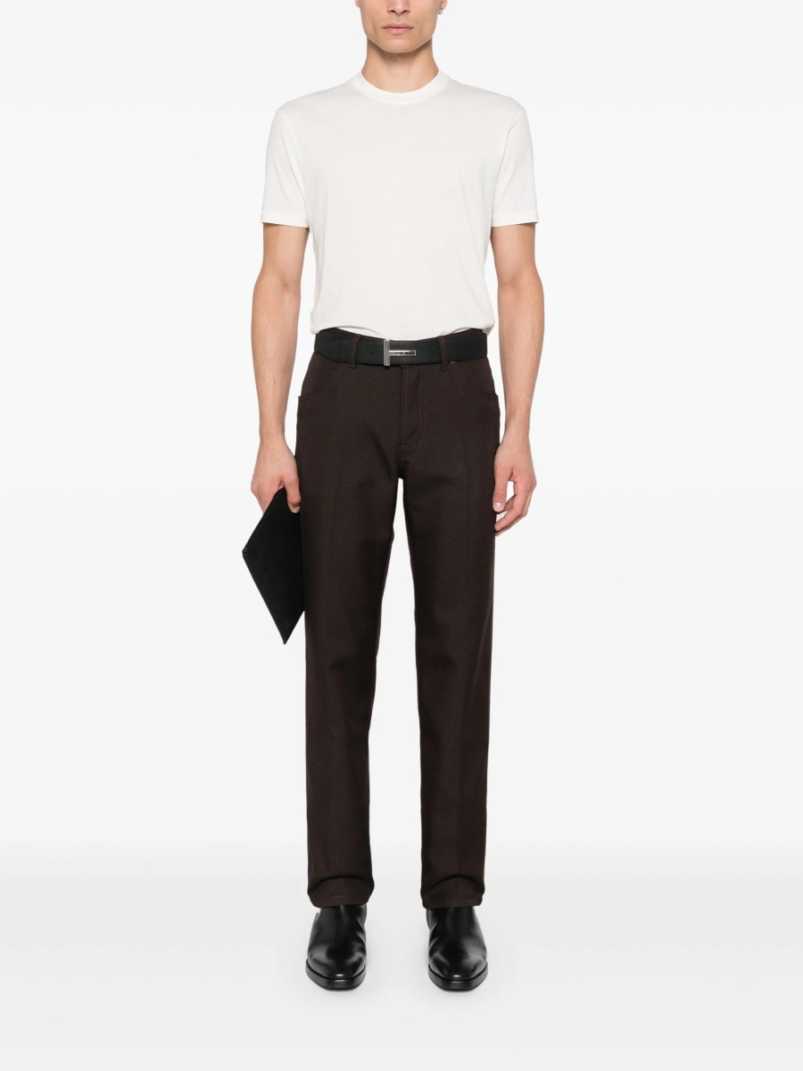 Pantaloni drepti Tom Ford maro din lana si polyester - Img 2
