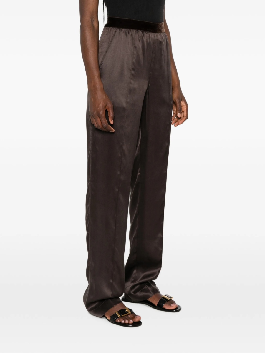 Pantaloni drepti Tom Ford maro din matase - Img 3