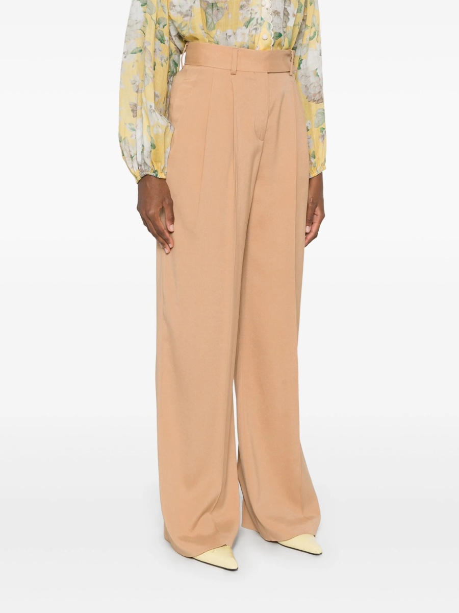 Pantaloni eleganti Alberta Ferretti neutri din acetat si vascoza - Img 3