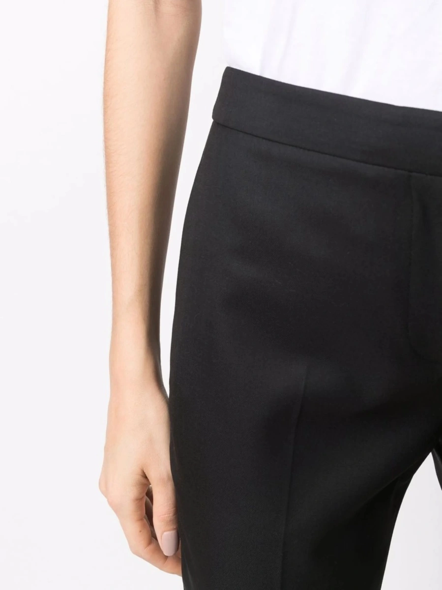 Pantaloni eleganti Alexander McQueen negri din lana - Img 5
