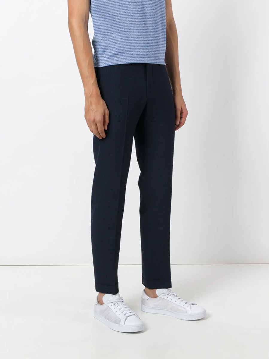 Pantaloni eleganti Briglia albastri din spandex/elastan si lana - Img 3