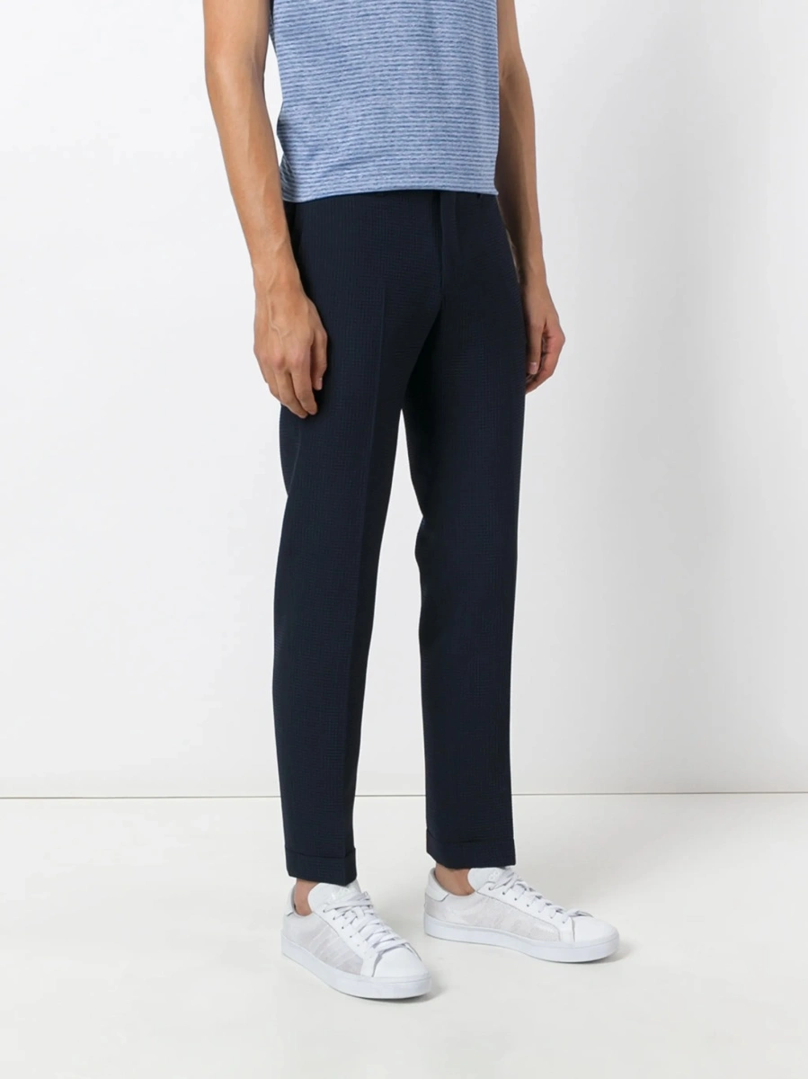Pantaloni eleganti Briglia albastri din spandex/elastan si lana - Img 3